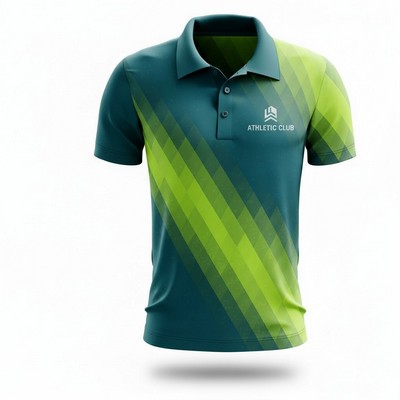 Unisex Sublimated Short Sleeve Polo Shirt Interlock 150G