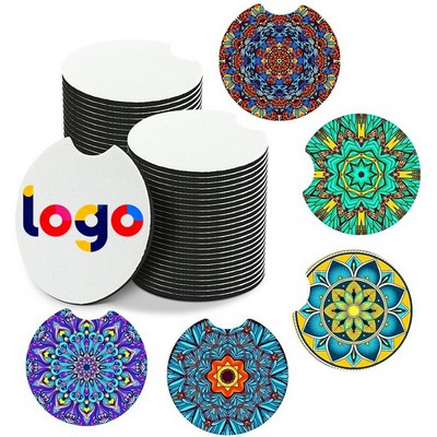 Full Color Printed Neoprene Round Car Coasters