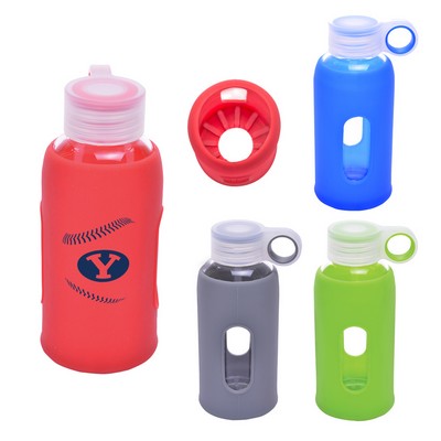 12 Oz. Showmany Glass Bottle w/Silicone Sleeve