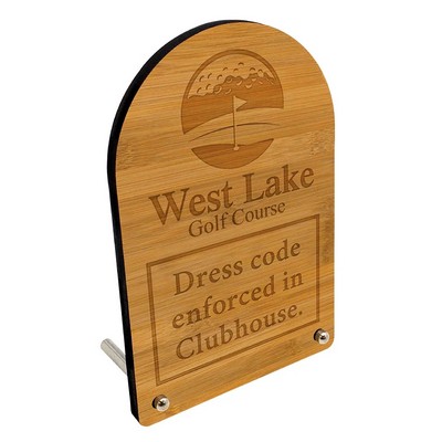 Laser Etched Bamboo Desk Plaques with Posts
