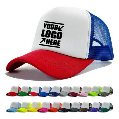 Premium Heathered Poly & Soft Mesh Fabric 6-Panel Structured Cap With Stretch Fit Closure