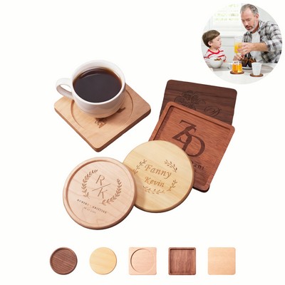 Wooden Coasters Natural Wood Trays Spill Proof Mats