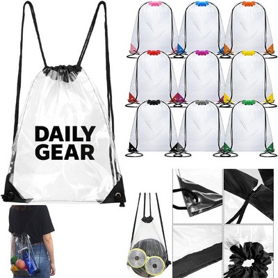 Transparent PVC Drawstring Bag