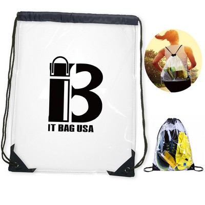 PVC Waterproof Clear Drawstring Bag