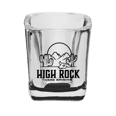 2 oz. Rounded Square Shot Glass (1 Color Imprint)