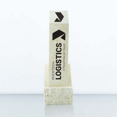White Marble Square Column Award 12"