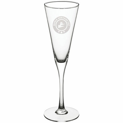 Laser Engraved Acopa Select 6 oz. Trumpet Flute Glass