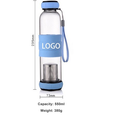 18 Oz. Borosilicate Glass Tea Bottle