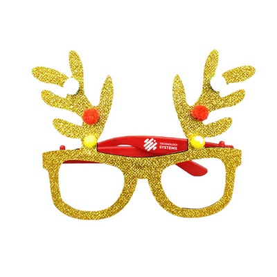 Christmas Decorative Glasses - Reindeer Antler Design