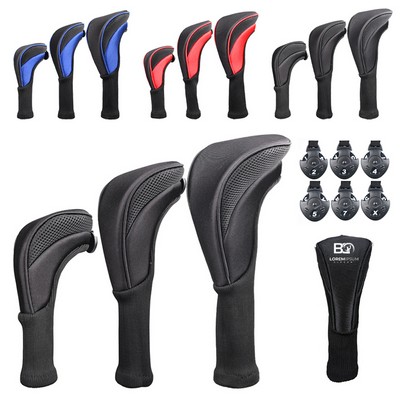 Golf Wood Cover for Wood 1 3 5 Driver Faiway Headcover Black Golf Wood Club Head Cover