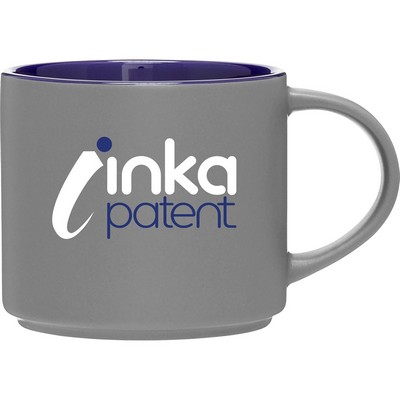 16 oz Monaco Ceramic Mug (Matte Storm Gray/Cobalt Blue)