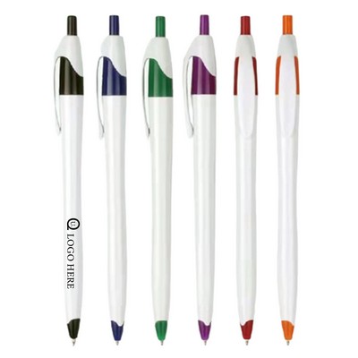 Two-tone Plastic Retractable Ballpoint Pen
