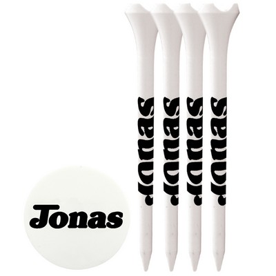 4 Performance Golf Tees 3 1/4" and Ball Marker
