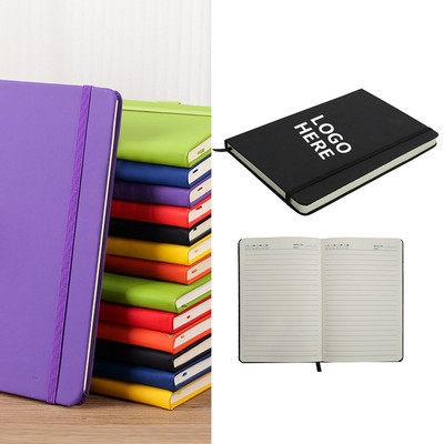 Elastic-Bound A5 Leatherette Notebook