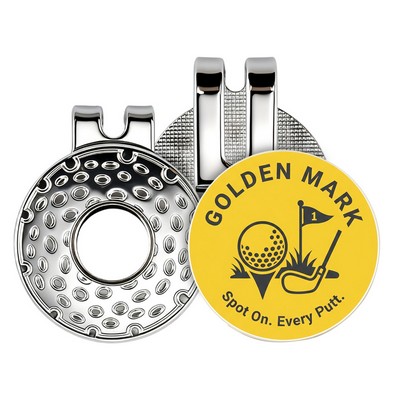 Magnetic Silver Golf Hat Clip and Marker