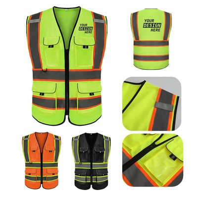 Custom Multi-Pocket Reflective Vest Jacket