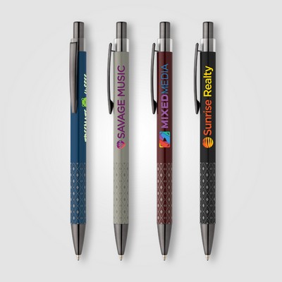 Norin Recycled Aluminum Printed Grip Pen - Full-Color Inkjet