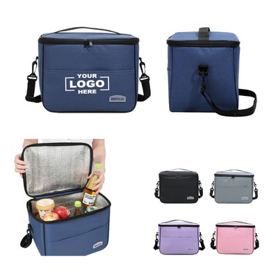 Insulated Shoulder Tote Lunch Bag with Cooler Compartment