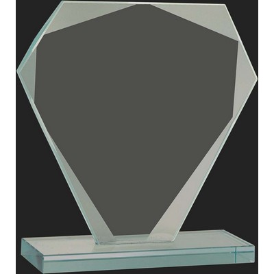 Pristine Collection Cut Diamond Jade Glass Award M - 6 1/4'' H
