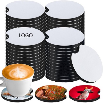 2 1/2" Custom Sublimation Neoprene Absorbent Car Coaster
