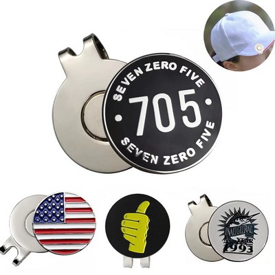 Magnetic Golf Hat Clip With Ball Marker