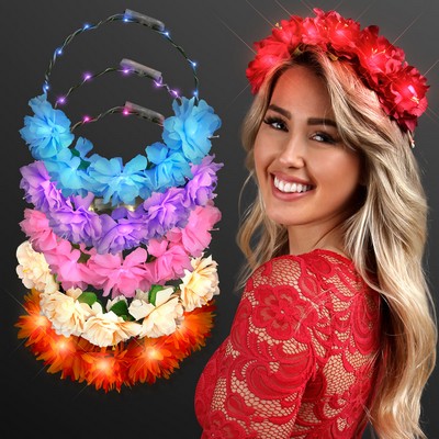 Light Up Flower Crowns 6-Color Rainbow Assortment - BLANK