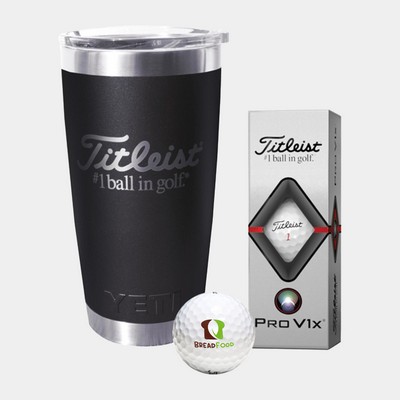 Titleist® 3-Ball Pro V1x Golf Balls & YETI® 20 oz Tumbler Gift Set