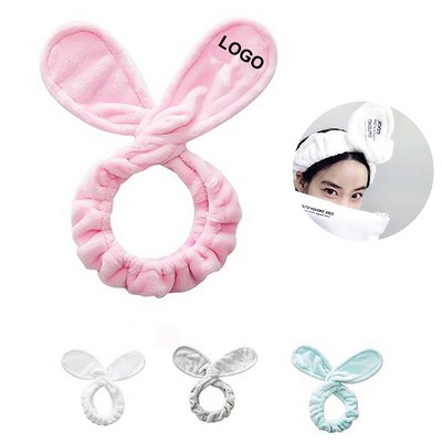 Flannel Bunny Ear Hair Ties