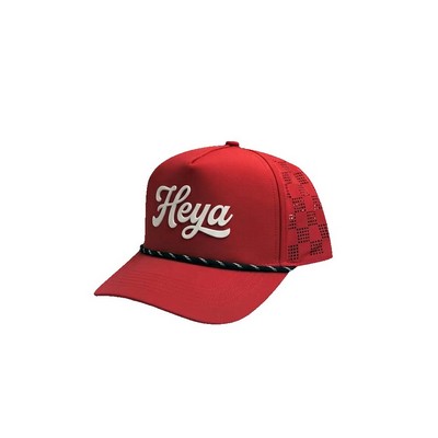 Heya Custom Made Elite Performance Waterproof Rope Hat with Custom Laser-Perforated Patterns