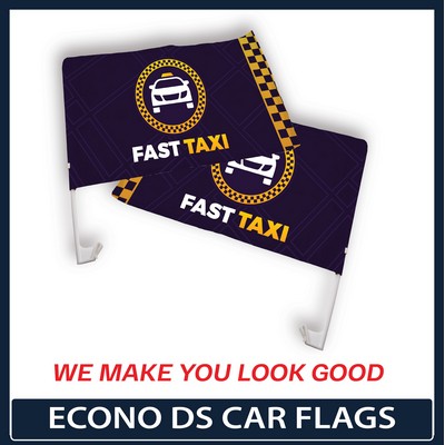 Double Sided Economic Car Flag w/ 17.7" Pole