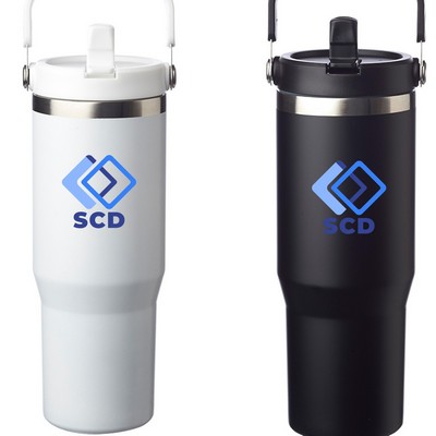 32 oz Double Wall Vacuum Insulated Copper Lined Mug with Lid Straw and Handle