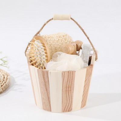 Wooden Handled Bath Gift Set