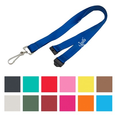 Polyester Lanyard with Metal Hook and Safety Clip