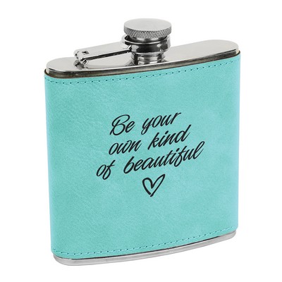 Leatherette Flask (Teal Green)