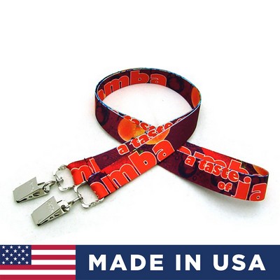 3/4" Digitally Sublimated Lanyard w/ Double Standard Attachment