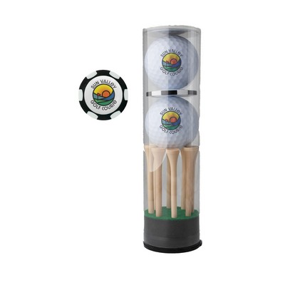 Callaway 2 Ball Domed Poker Chip Tube with Tees