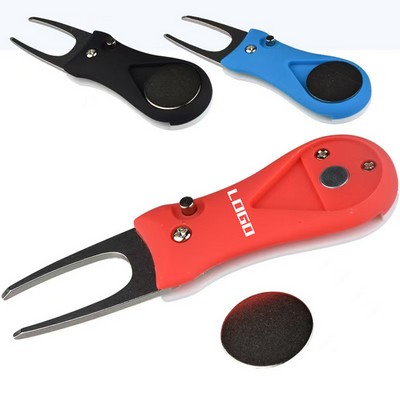 Collapsible Golf Divot Repairer With Marker