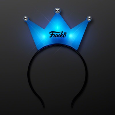 Light Up Blue Crown Tiara Princess Headband - PRINTED